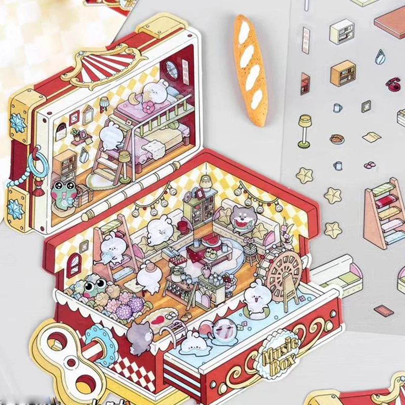 4.0 Magic Themed Fun DIY Stickers Scene Make Your Own Mini Room Stickers For Scrapbooking Decoration