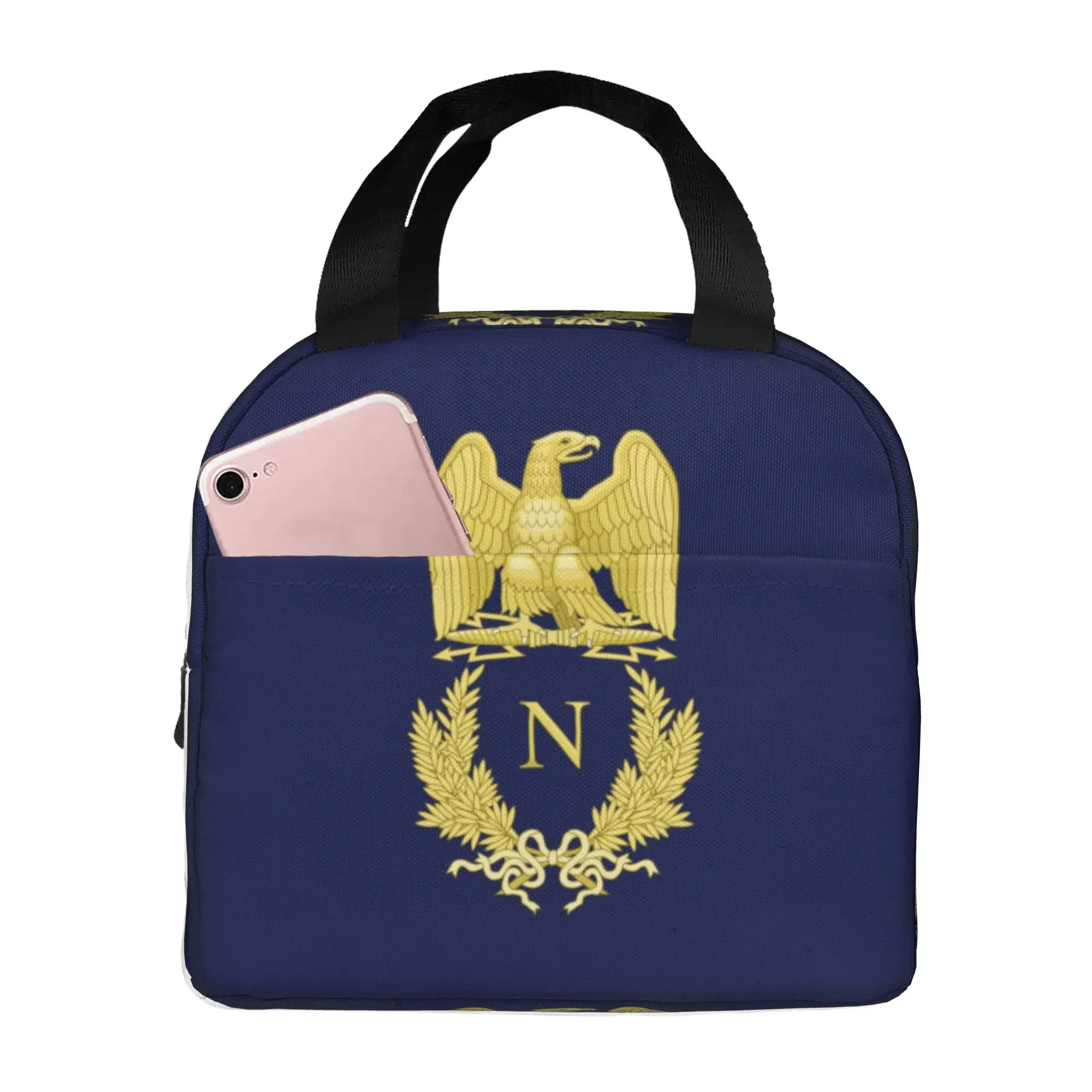 French Emlem Napoleon Bonaparte Thermal Insulated Lunch Bag France Eagle Flag Portable Lunch Tote for School  Food Box