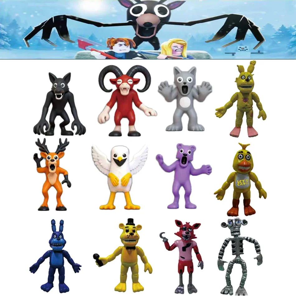 

New 99 Nights In The Forest Cartoon Animals PVC Model Toys Desk Room Decoration Ornament Accessories Toy Halloween Birthday Gift