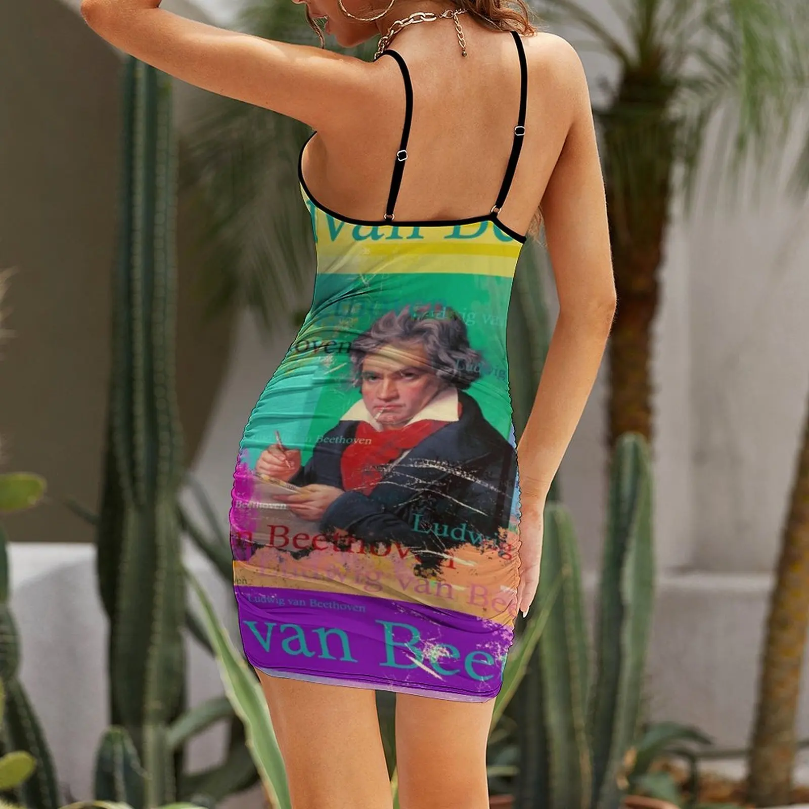 Ludwig van Beethoven portrait, famous German composer, 9th symphony Sling Dress beach dress summer dresses womens 2025