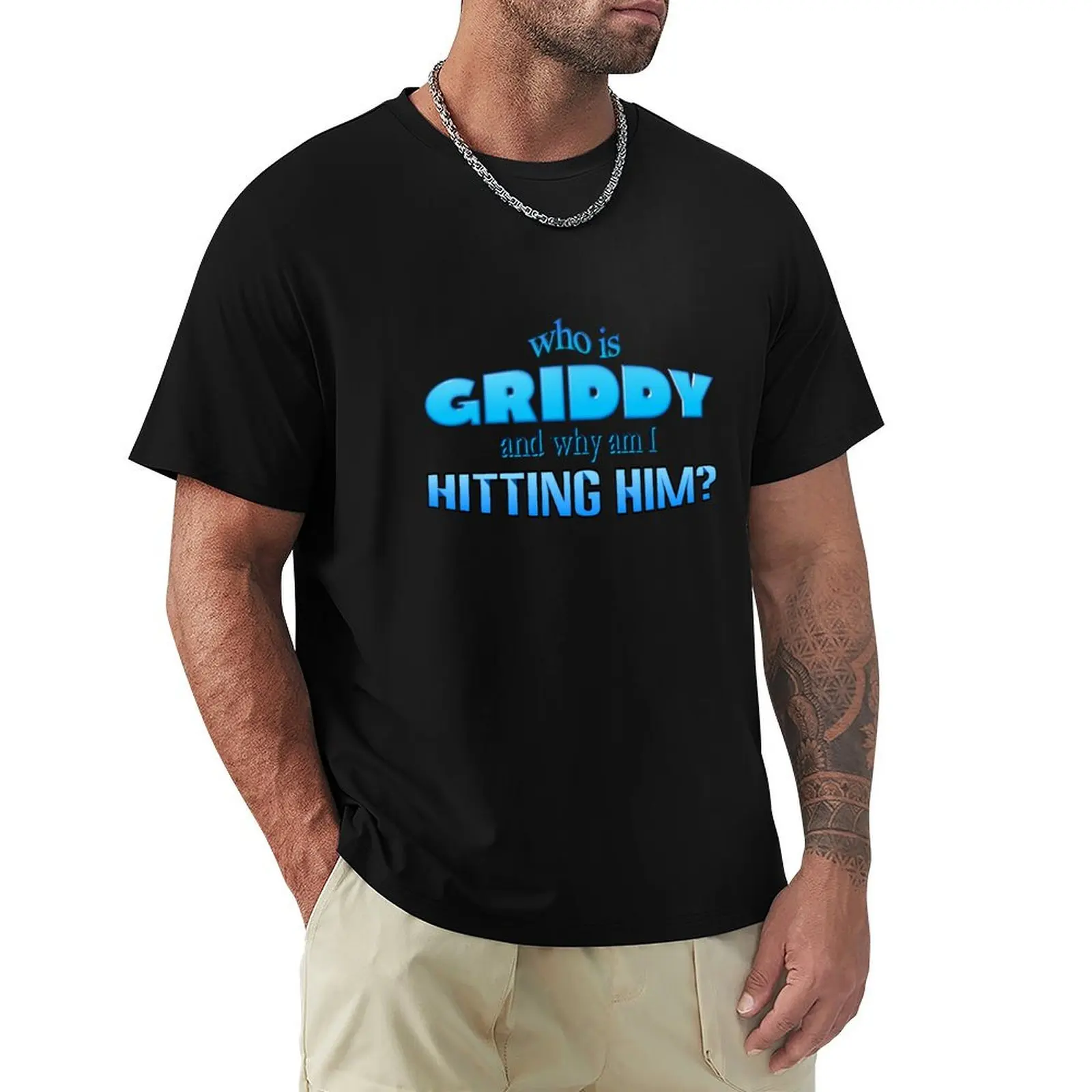 Hit the Griddy word art-quién es griddy y por qué estoy golpeando camiseta Anime camiseta de fútbol camiseta hombres 100 ℅ algodón