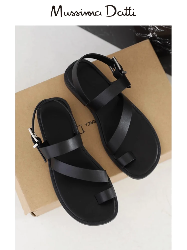 Murrinna Daffi 2024 New Fashion Summe Women Shoes Genuine Leather Flat Sandals Cross Strap Beach Shoes