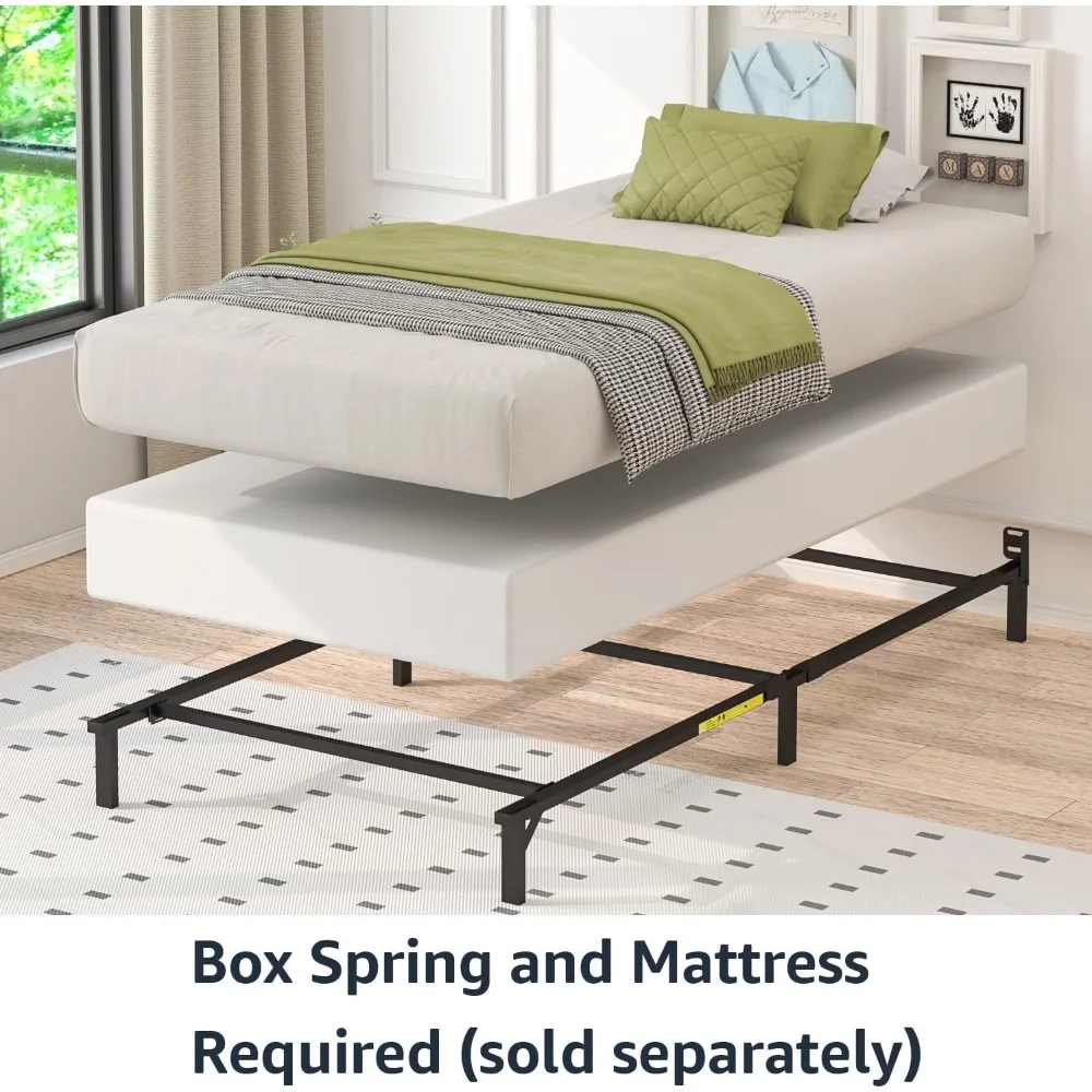 

Metal Twin Size Bed Frame, 6-Leg Base for Box Spring and Mattress Support, Tool-Free Easy Assembly, 74.5"L x 38.5"W x 7"H