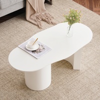 White Irregular Coffee Table, Coffee Table with Storage, White Coffee Table for Living Room Livingroom table