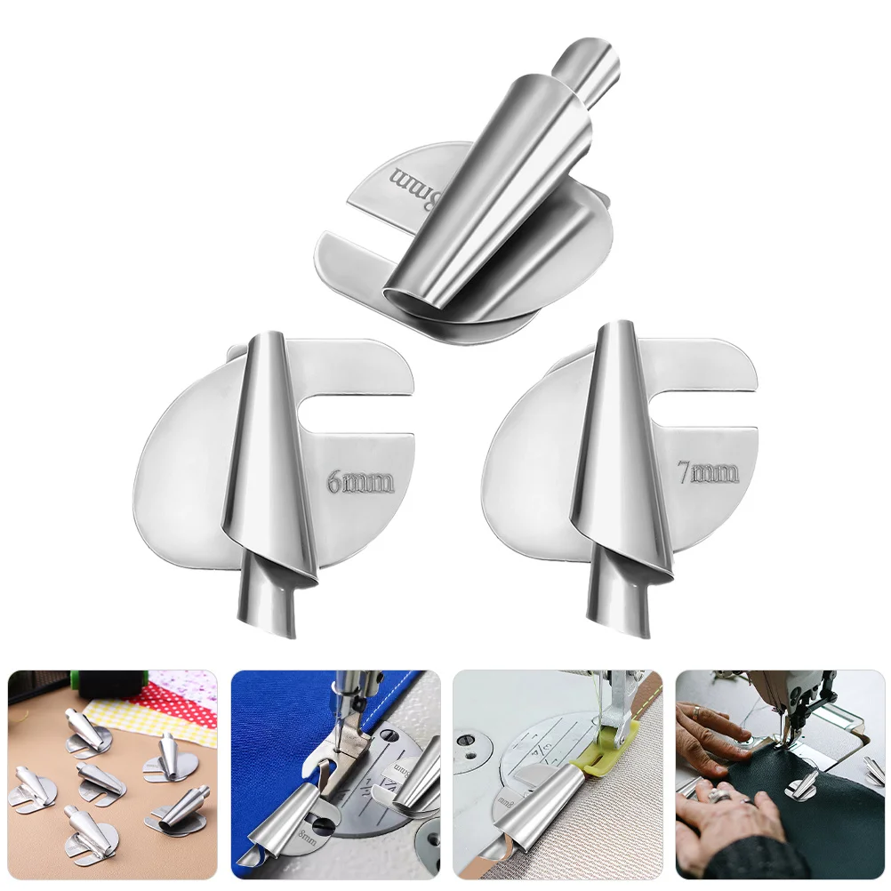 

3pcs Sewing Presser Foot Stainless Steel Hemmer Attachment For Quilting Seam Craft Metal Stitching Machine Accessory Replacement