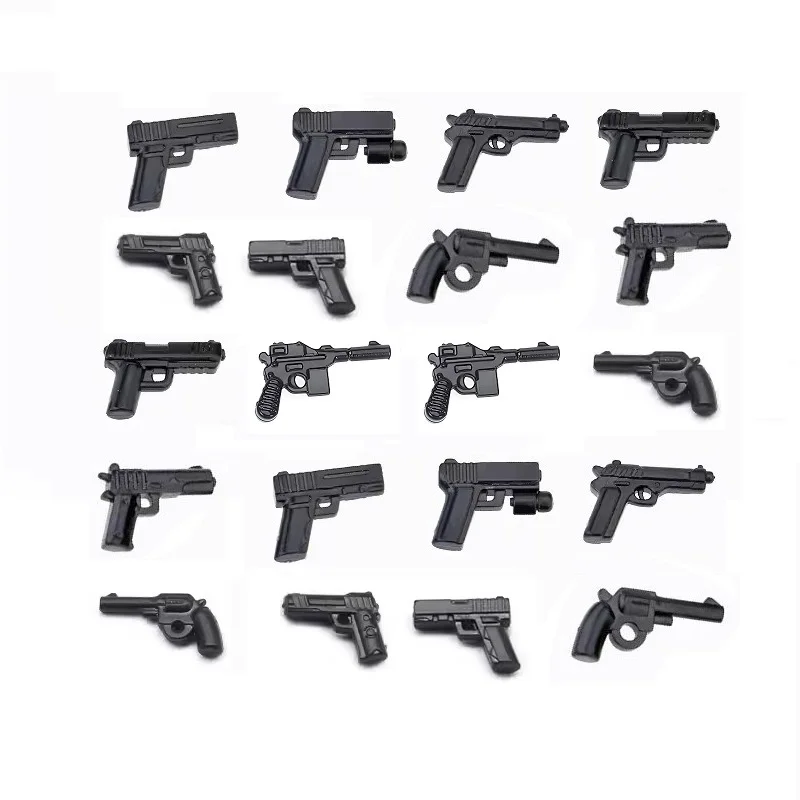 13PCS Pistol city gun weapons swat police military model parts kits Bricks Blocks original figures MOC Mini toys for children