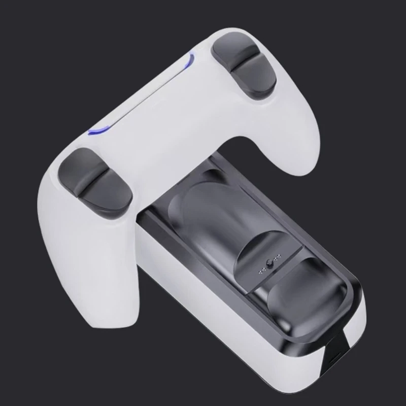 Wireless Gamepad Charging Base with Two Charging Positions for P5, USB C Power Input, Contact Charging and Front Lights H8WD
