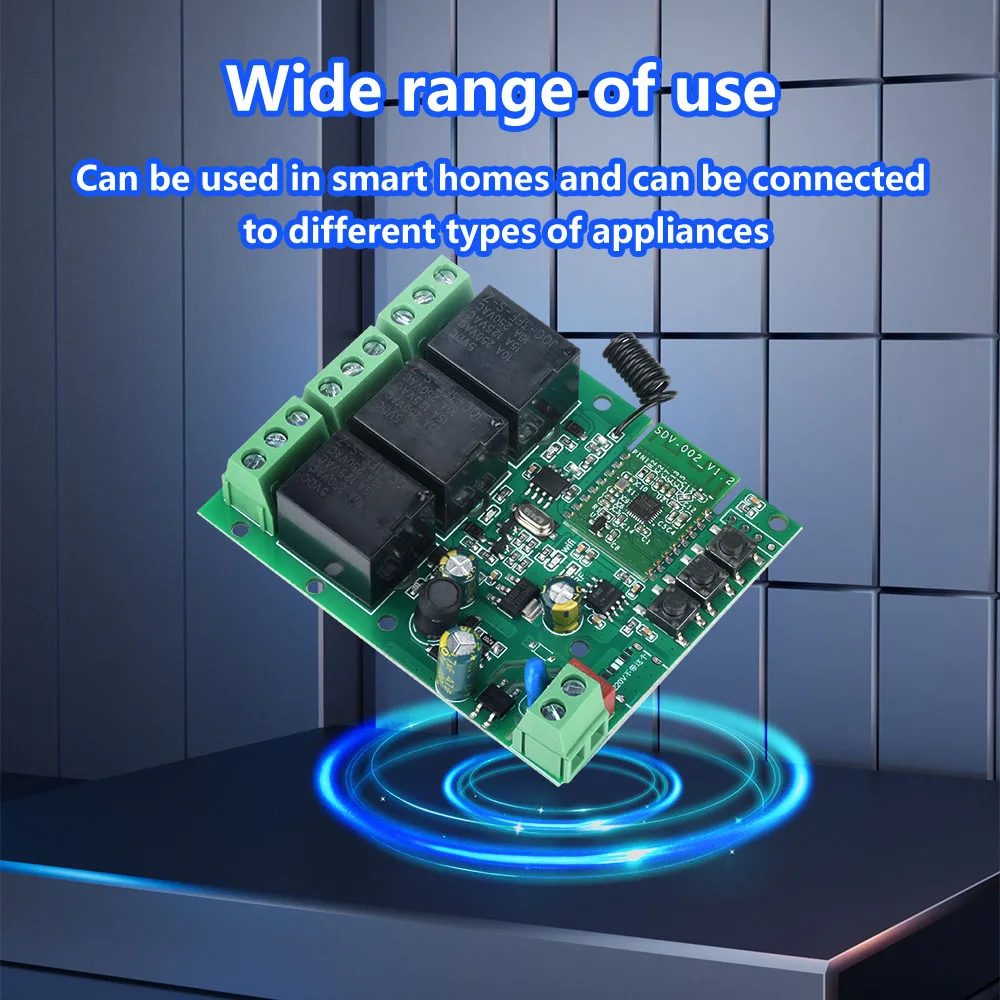 AC 90-260V/DC5V 7-32V 3-Ch Jog Inching Self-Locking Interlocking Smart Wifi Bluetooth Relay Modul 433Mhz RF Remote Control