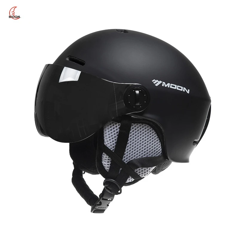 خوذة تزلج على الجليد على الجليد للبالغين والشباب مناسبة قابلة للتعديل مع نظارات واقية قابلة للفصل وفتحات تهوية