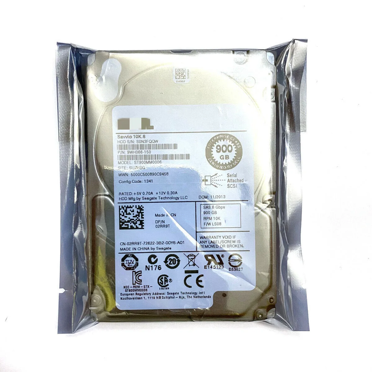 PARA 02RR9T 900GB 10K 2.5 "SAS ST900MM0006, 9Wh066-150 T420 R810 R620 R720 2RR9T