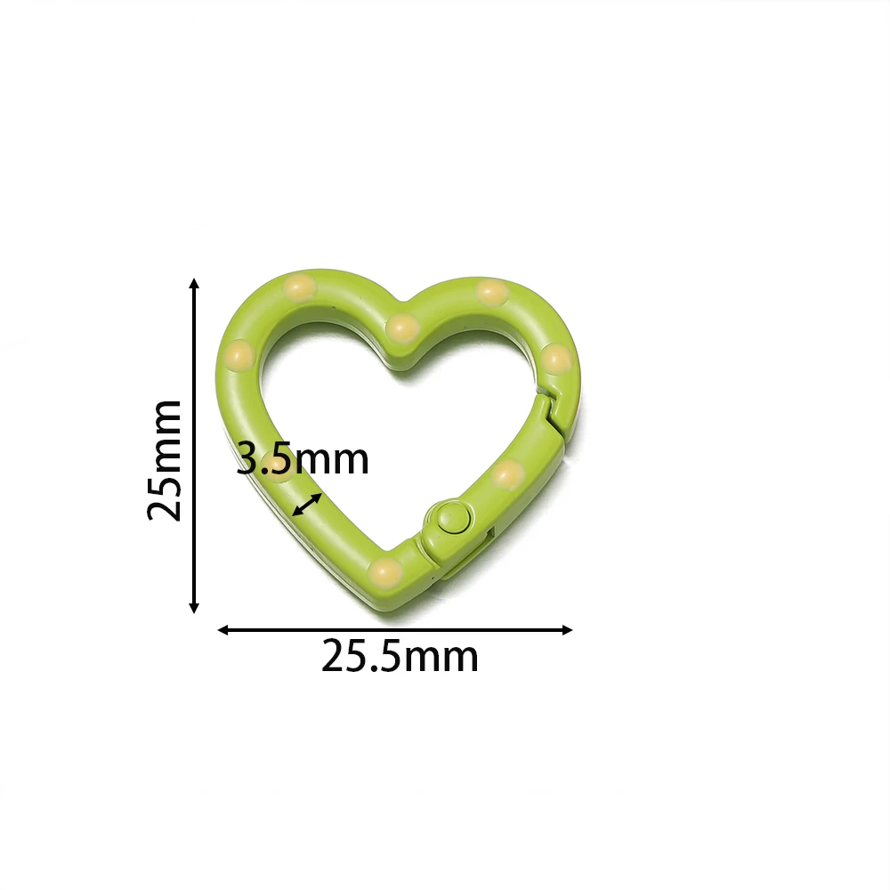 5pcs/lot Metal Heart Ring Spring Clasp Carabiner 25mm Keychain Clips Hook Dog Chain Diy Jewelry Buckle Connector Supplies