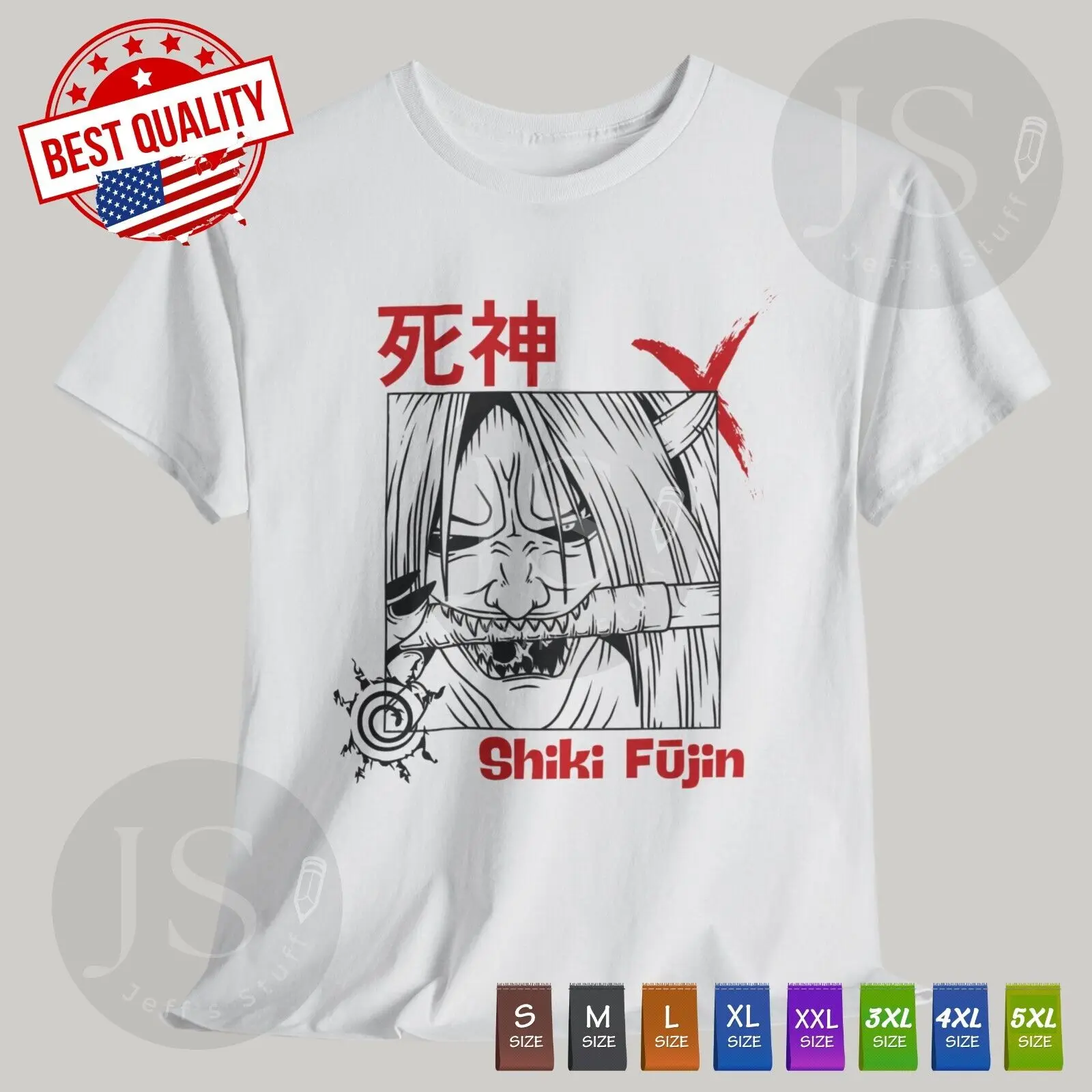 Shiki Fūjin Shinigami T Shirt Japanese 90s Anime Manga God of Death Cosplay Tee