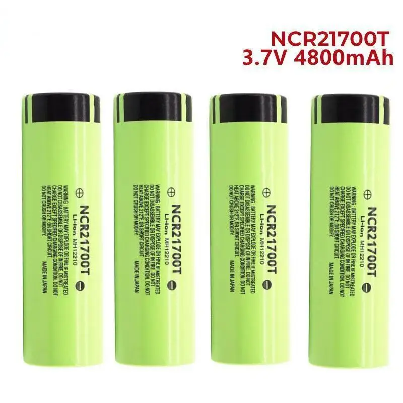 NCR21700T 4800mAh 3.7V High Discharge Rate Li-ion Battery with Charger Rechargeable Lithium Power Cell for High Drain Devices