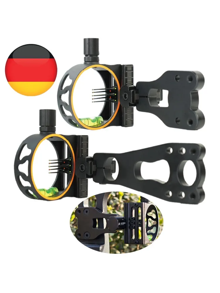 Visée d'arc composé à 5 broches réglable main droite CNC 0.019 ", Fiber optique pour tir à l'arc, accessoire de pratique de tir de chasse