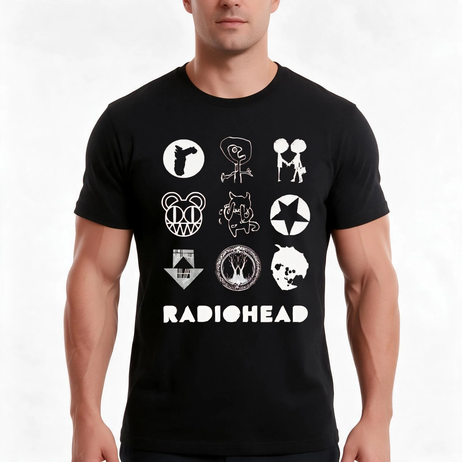 factory merch band T-Shirt, Summer Casual Cotton Tee, Oversized Streetwear Tops, Vintage Graphic Print, Loose Fit Short Sleeve