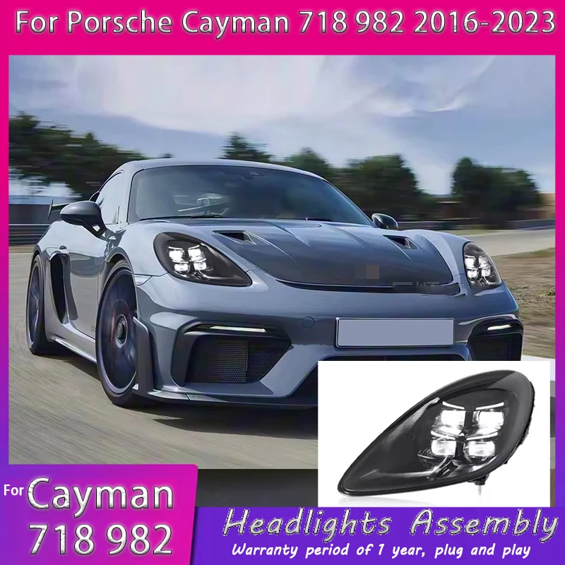 

Car For Porsche Cayman 718 982 Headlight 2016-2024 Upgrade Modified New DRL Dynamic Turn Signal LED Headlight Auto Accessories