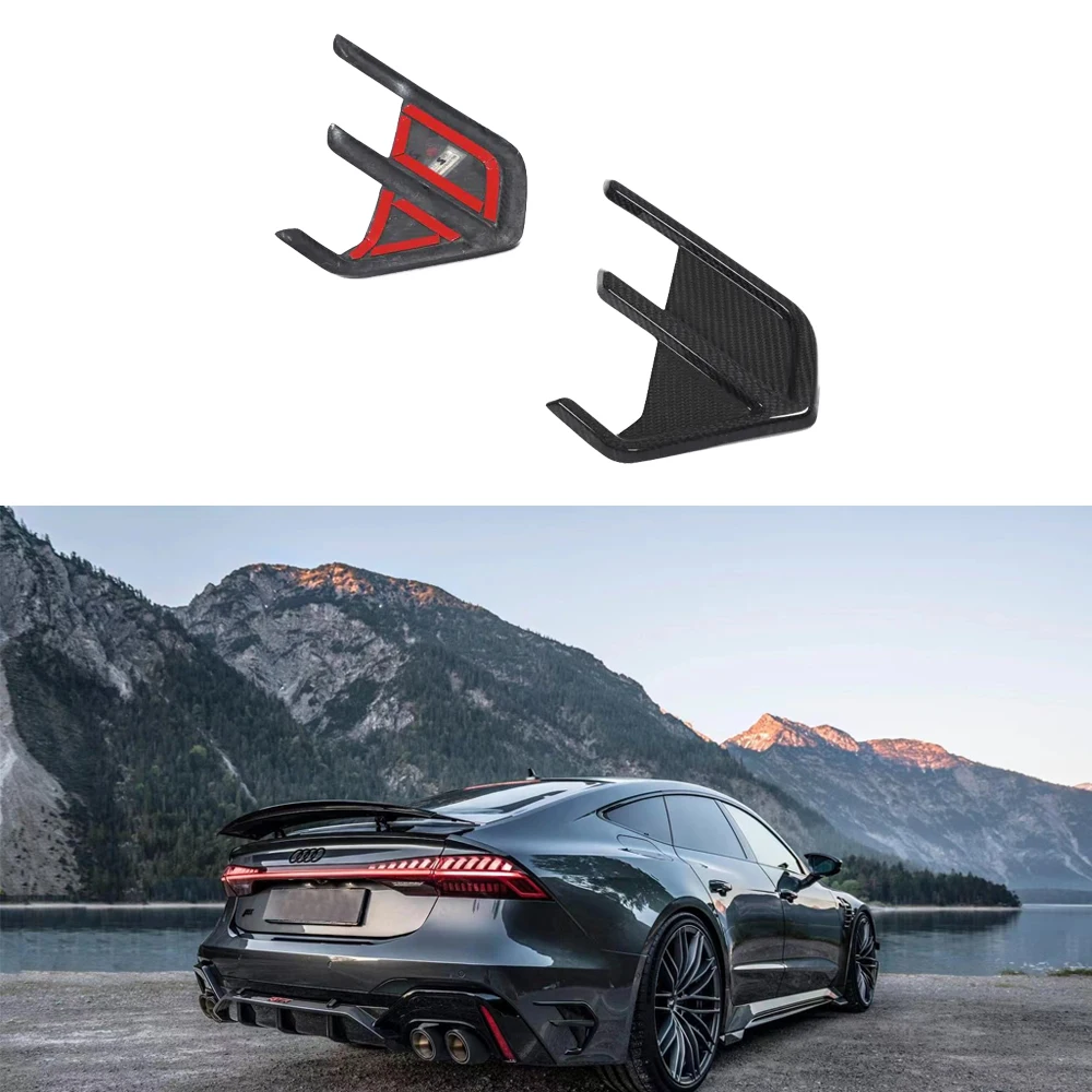 

Pre Preg Dry Carbon Fiber ABT Style Rear Canards For Audi RS7 C8 Rear Splitter Sportback 4 Door 2020-2021