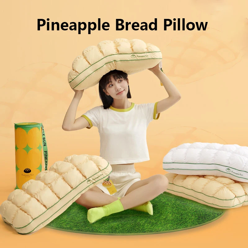 Pineapple Bread Design Throw Cushion Soft Washable Pillow Kids Room Stuffed Toy Home Decorative Birthday Gift for Girlfriend