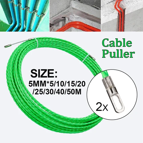 Imagen 2 del producto Extractor de cinta de guía de Cable de fibra de vidrio para telecomunicaciones, accesorios de herramientas de conducto de Cable de pared eléctrico, 5MM, 5-50M