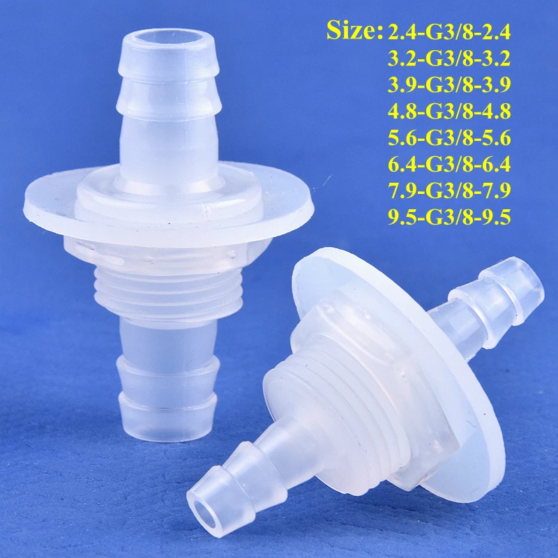 

5~200 Pcs PP Pagoda Direct Connectors G1/4'' Thread+Hex Nut Gasket Hose Direct Joints Aquarium Tank Air Pump Water Pipe Adapters