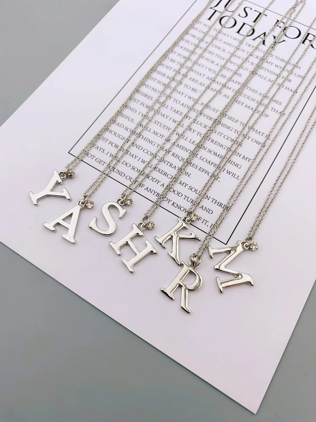 Delicate and Charming Zinc Alloy Letter Pendant Necklace for Women's Accessory necklace for women