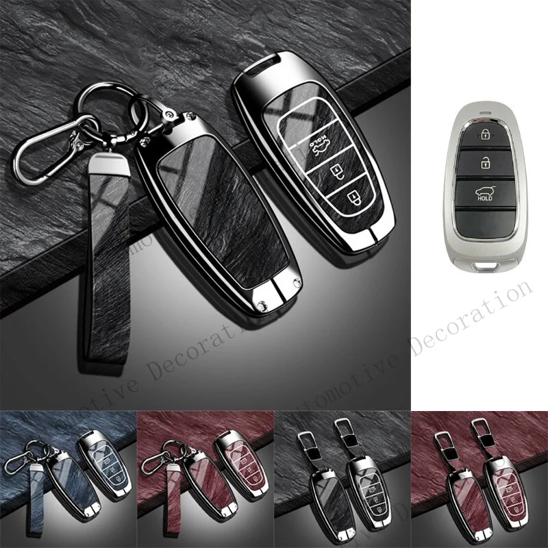 Z+ Zinc Alloy TPU Car Remote Key Fob Case Cover For Hyundai Sonata Santa Fe Tucson