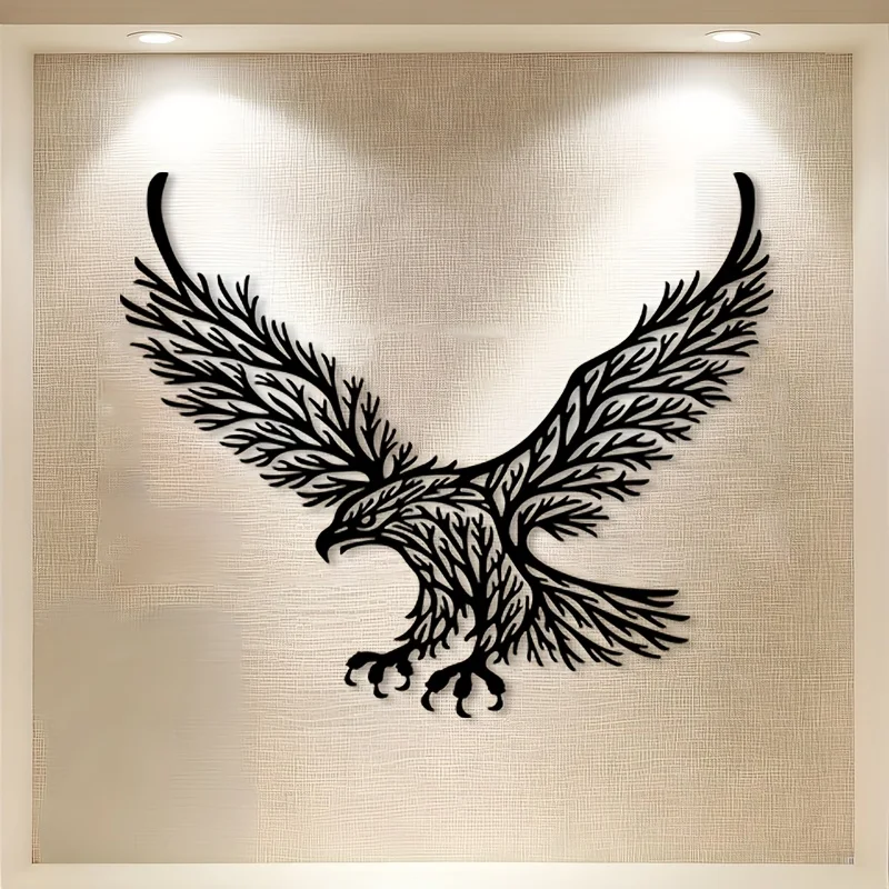 Majestic Eagle Aluminum Sheet Wall Art Rustproof Metal Decor Indoor Outdoor Home Office Living Room Decoration