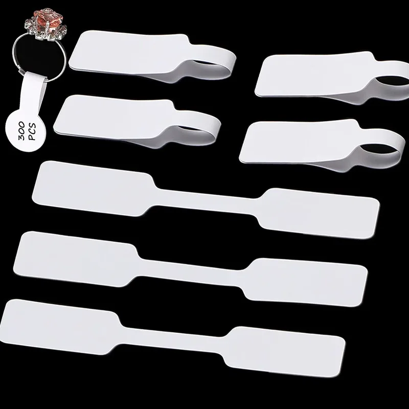 100Pcs Paper Jewelry Price Tag Stickers Self-Adhesive DIY Blank Brand Labels Rings Earrings Necklace Jewelry Display Price Card