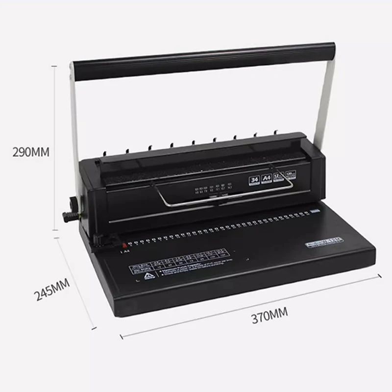 W12M 34홀 금속 링 제본기 계약 입찰 문서 천공 및 제본기 금속 링 이중 와이어 코일 펀치