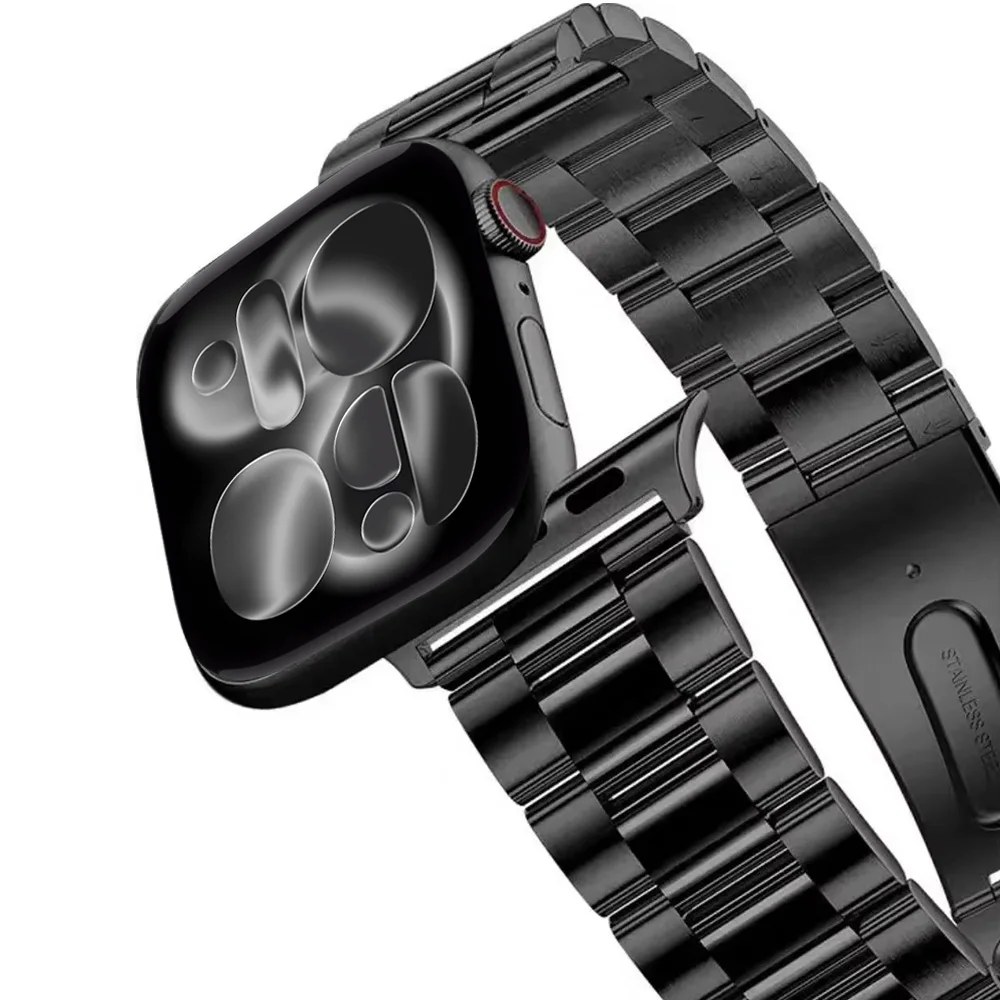 Edelstahlarmband für Apple Watch-Armbänder 11 10 42/46 mm Zubehör Metallarmband iWatch Serie 9 8 SE 7 41/45/44/40/49 mm