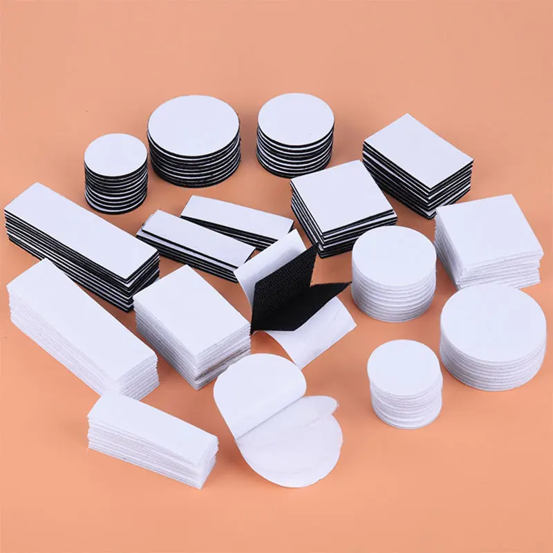 Picture 7: 5Pairs Self Adhesive Square Hook and Loop Strips Double Sided Mounting Tape Strong Sticky Back Fasteners Tape for Home 16-50mm