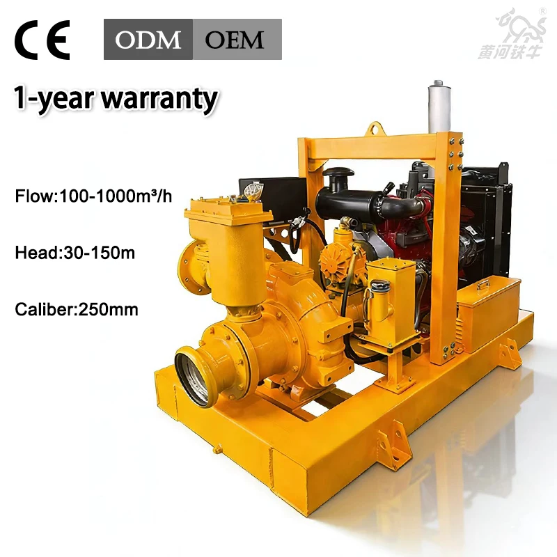 8-inch Large Displacement diesel Engine High-pressure Water Pump Sewage Pump with 8.5 m Suction Depth