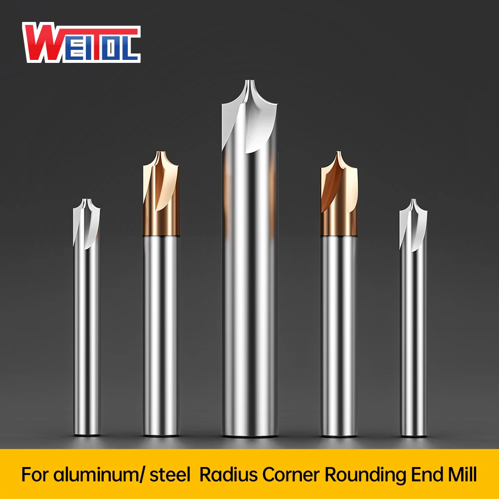 

Weitol aluminium/steel inner R milling cutter 4 edge coating chamfer forming milling cutter reverse R arc inner r chamfer