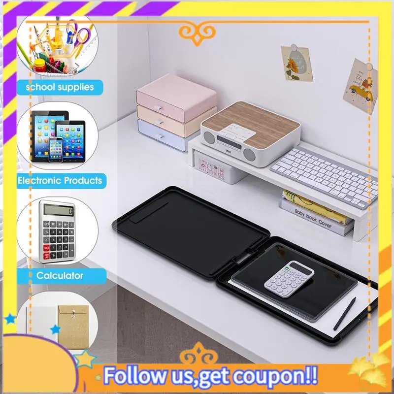 أحدث حافظة مع مجموعة تخزين مكونة من 6 قطع، 8.5 × 11 بوصة، حافظة تخزين مع مشبك منخفض، للوازم المدرسية المكتبية #2