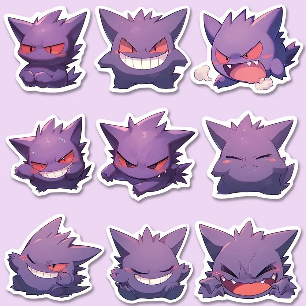 10/30/50pcs Anime Pokemon Gengar Stickers Cute Cartoon Graffiti Decals DIY Laptop Suitcase Phone Cool Classic Toys Sticker Gifts