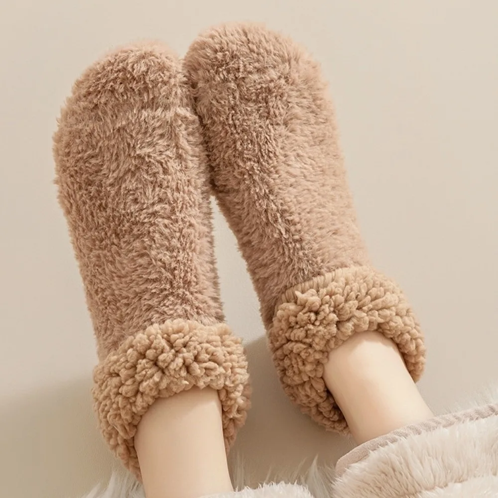 Kousen Berber Fleece Slaapsokken Zacht Warm Houden Vloersokken Postpartumverzorging Effen Kleur Winter Voethoezen Slaaptijd