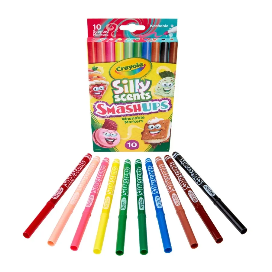 10ct Silly Scents Smash Ups Washable Fine Line Scented Markers, Cute Kids School Art Supplies, Coloring Gift Ages 3+
