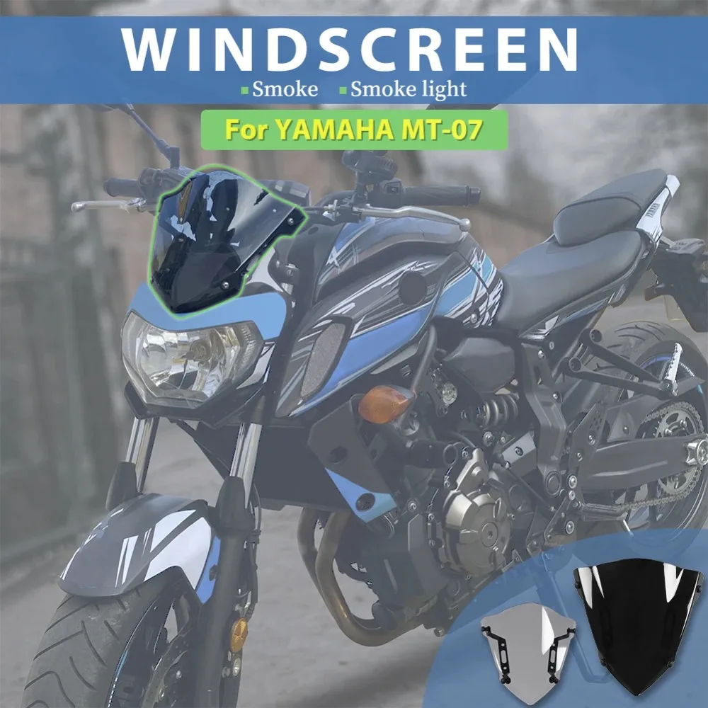 

For Yamaha 2018-2020 Motorcycle Windscreen Windshield Deflector Protector Accessories 2019 MT07 MT 07 Wind Screen Shield