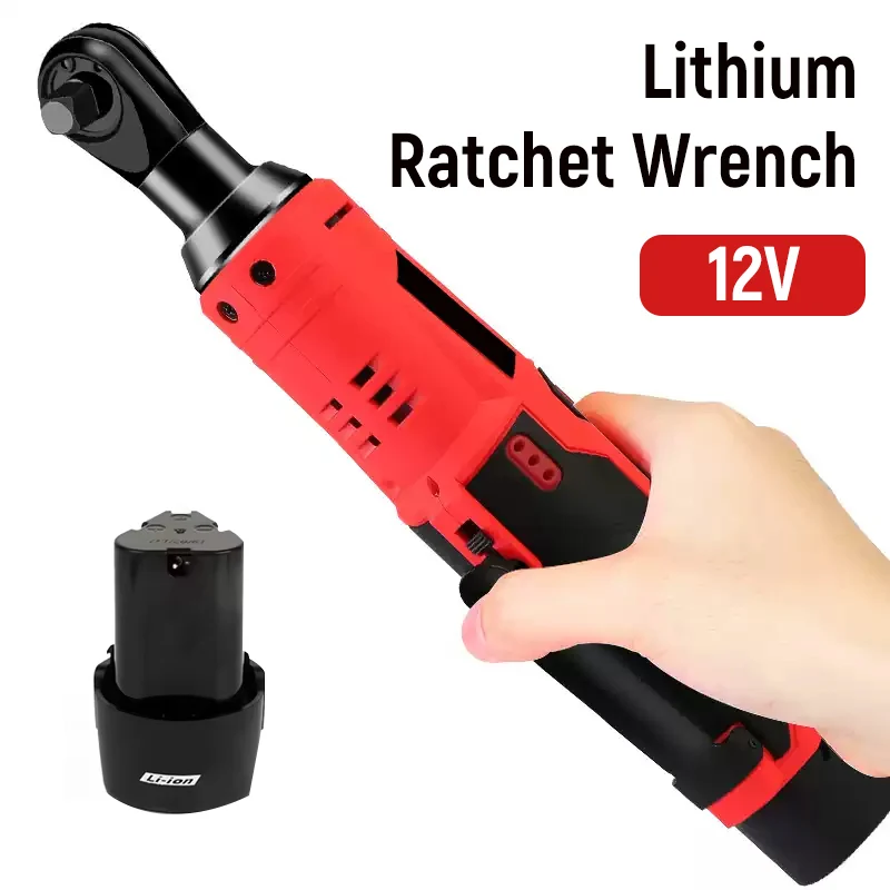 Compact Cordless Ratchet Wrench Socket Wrench Driver Rechargeable Lithium Battery Power Ratchet Tool Removal Screw Nut