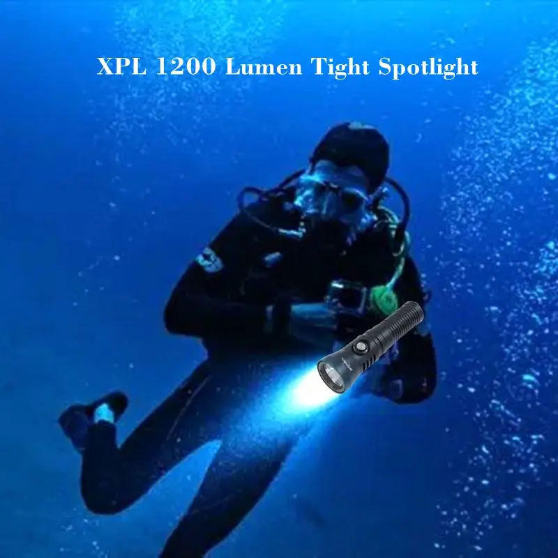 Imagem -06 - Waterproof Spotlight Mergulho Pequena Lanterna de Mergulho 1200 Lumen Ip68 21700