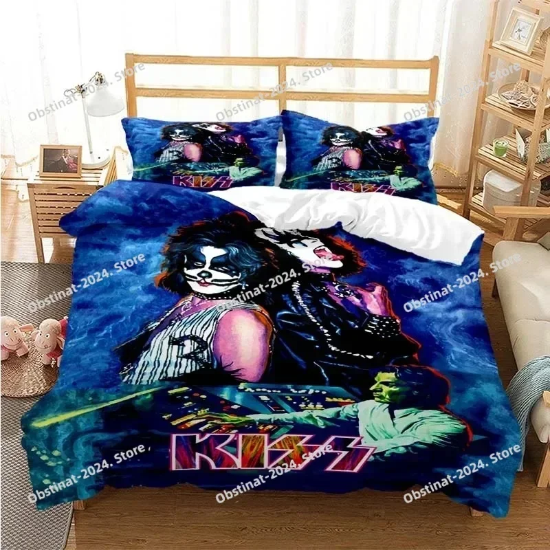 3D Printed Kiss Rock Band Printed Bed Set Duvet Cover Pillowcase Bedding Set Bed Linen Sheet Quilt Cover Full Queen King Size