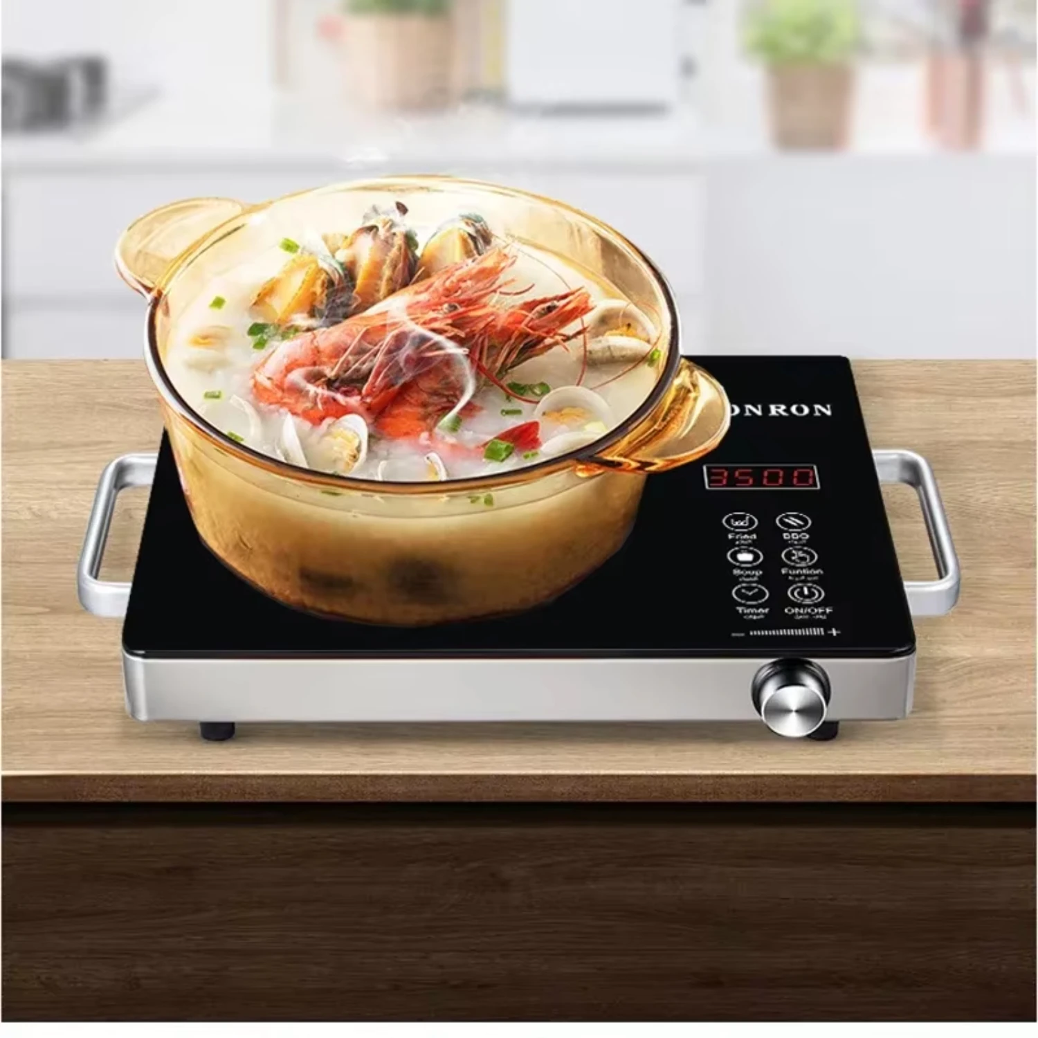 Intelligent induction cooker  ceramic cooker  waterproof adjustable temperature electromagnetic light wave cooker