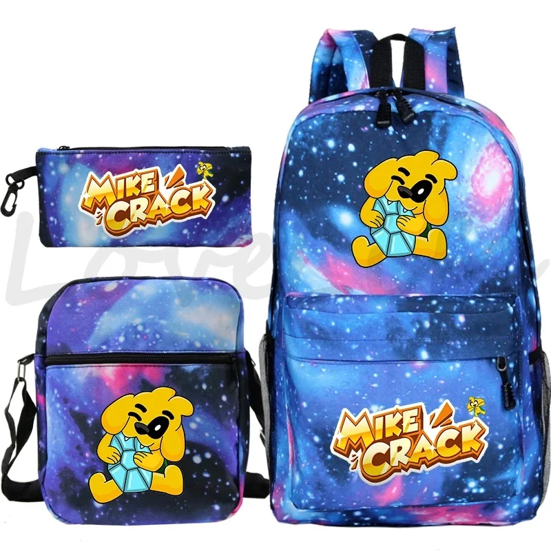 Cartoon Mikecrack Backpack Boys Girls School Bags 3 Pcs/Set Rucksack Anime Compadretes Bookbag Travel Bag Children Mochila gifts