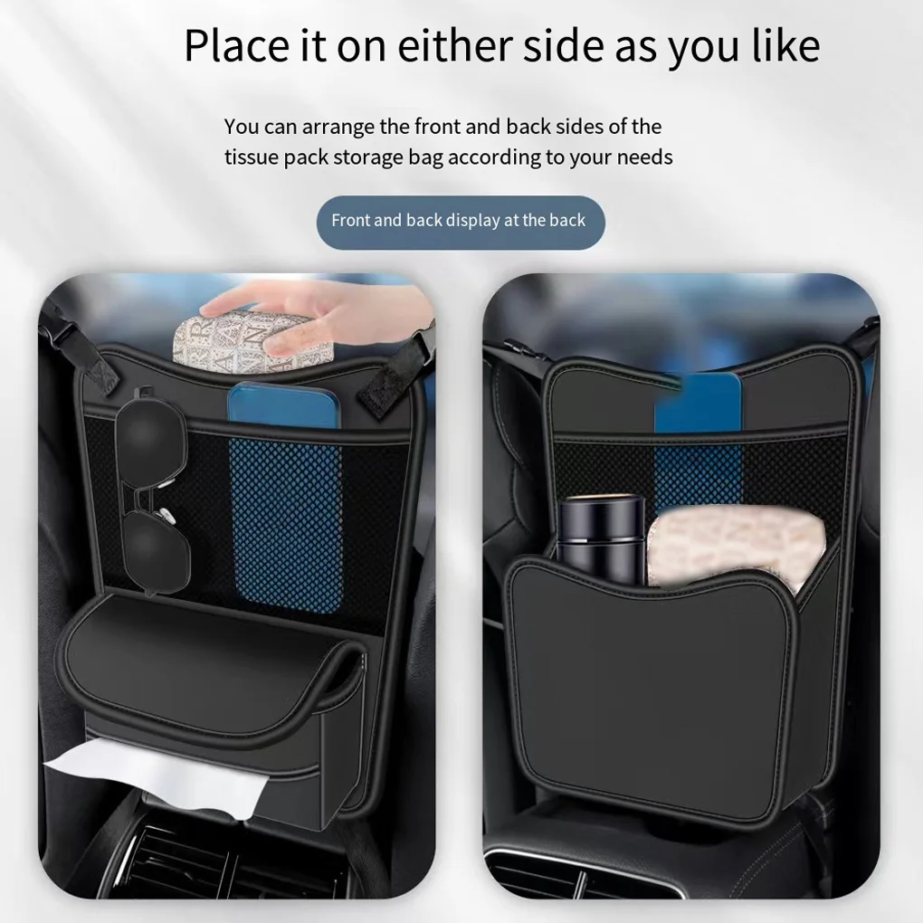 Car Handbag Holder Storage Solution Nappa Leather Organizer For Phones And Bags Headrest Bars Mobile Phones Documents