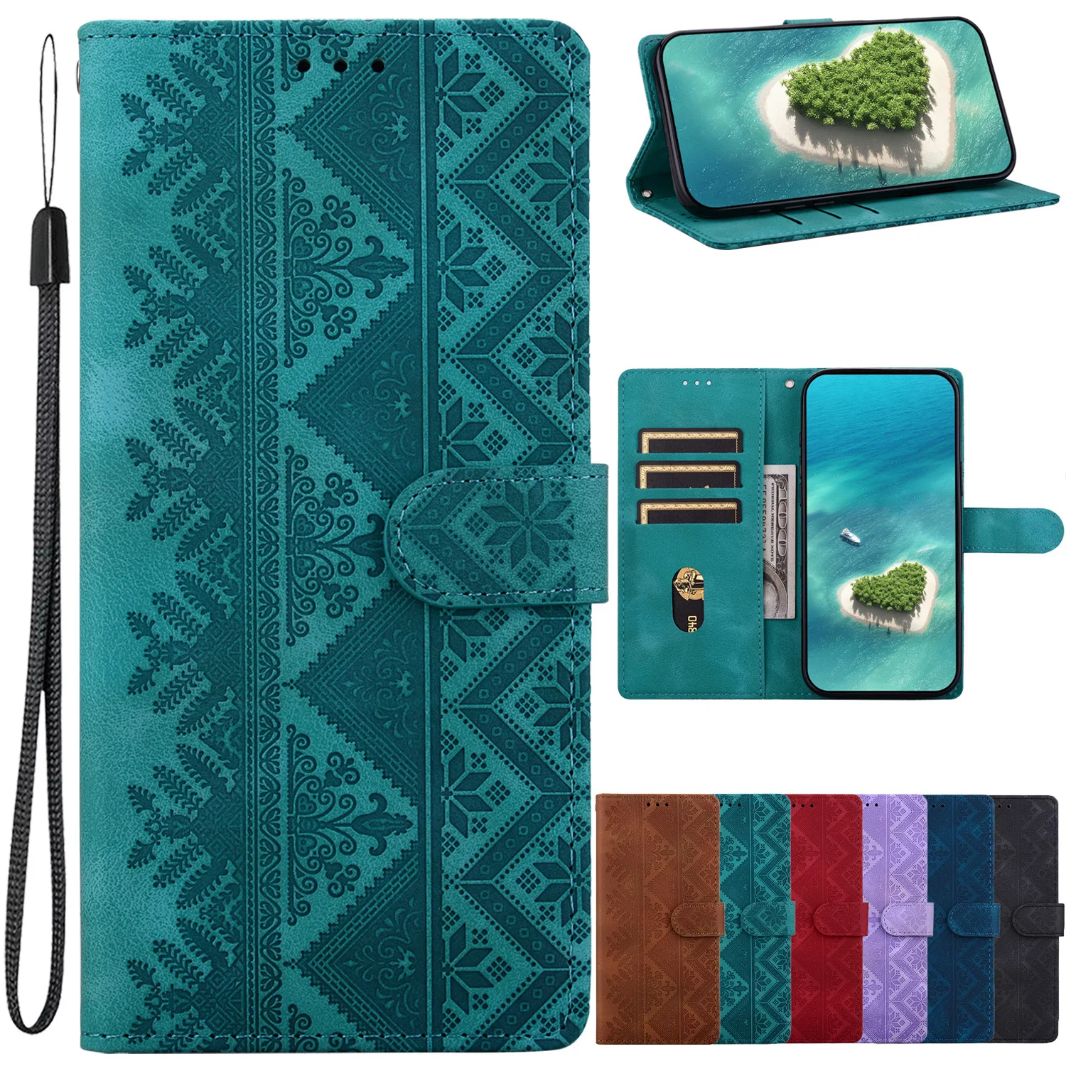 Wallet Phone Case For Samsung Galaxy J6+ J4+ PLUS J6 2018 J7 J5 J3 2016 2017 Cover Cases Magnetic Stand Pattern