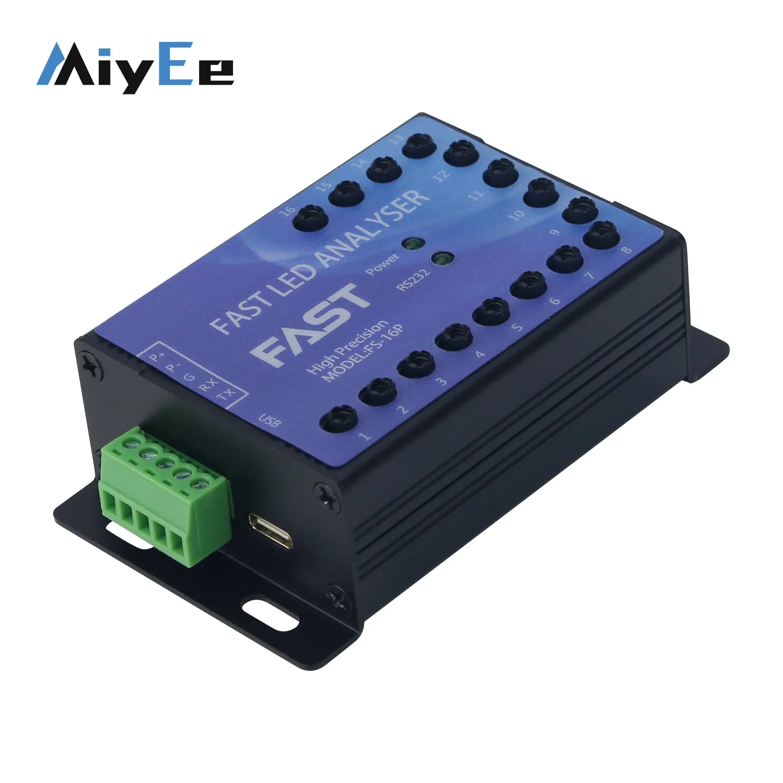 16-Channel High Precision Calibration Fast LED Analyzer HSI/RGB/XY Chroma/Main Wavelength LED Tester