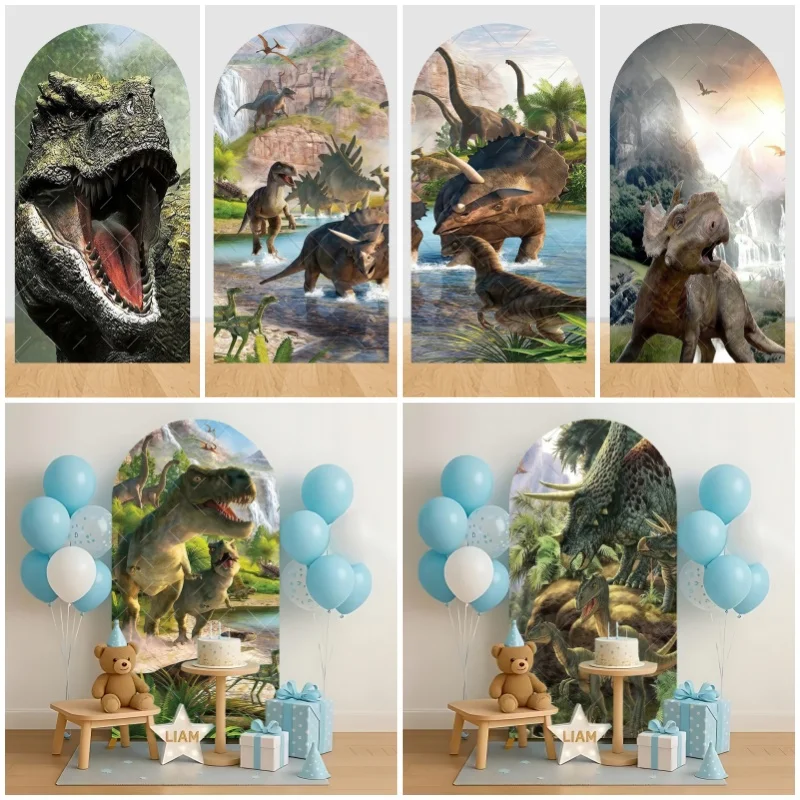 Dinosaurier-Welt Themenbogen-Hintergrund-Dekoration Dschungel-Wald Kindergeburtstag Party-Dekoration Baby-Shower Foto-Fotografie-Hintergrund