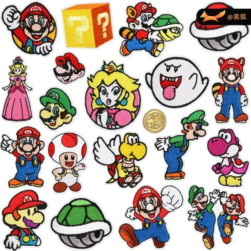 

Cartoon Super Mario Bros Embroidery cloth patch clothes decoration cartoon patch computer embroidery mark Mario embroidery stamp