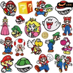 Karikatür süper Mario Bros nakış bez yama giysi dekorasyon karikatür yama bilgisayar nakış işareti Mario nakış damga