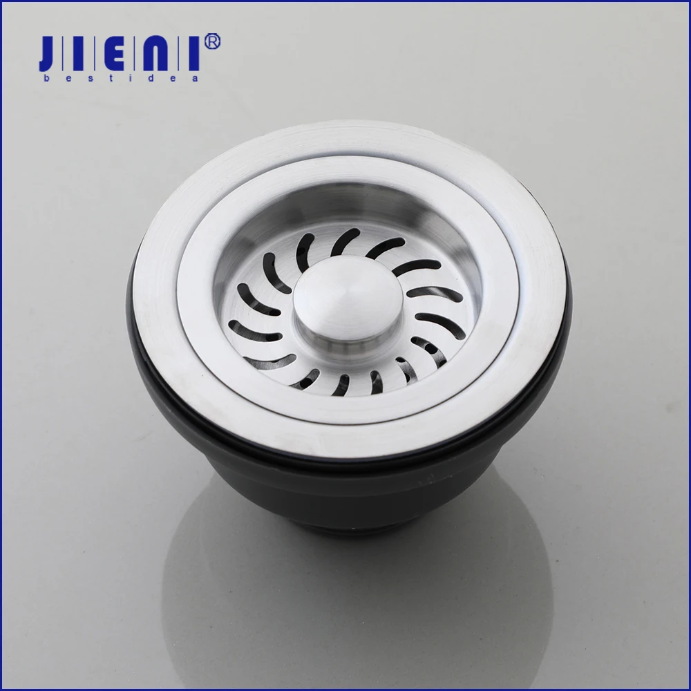 JIENI Stainless Steel Kitchen Sink Pop Up Drain ABS Shell Detachable Strainers Anti Clogging Bathroom Kitchen Accessory